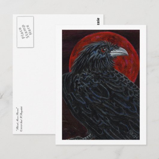 Blood Moon Raven Postkarte (Vorne/Hinten)