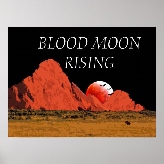 Blood Moon Rising Digital Art Poster (Vorne)