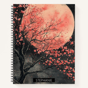 Blood Moon Sakura-Tuschewaschung (2) Notizblock