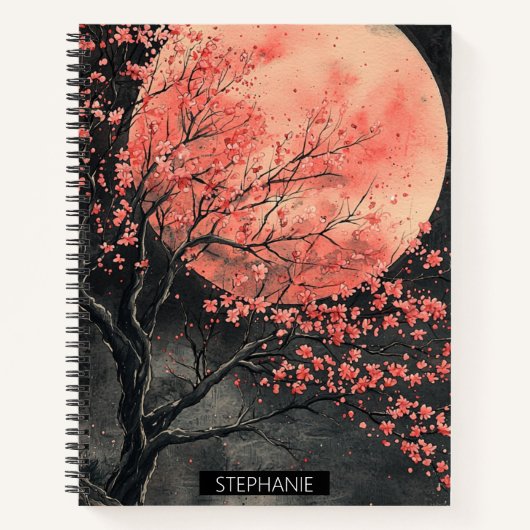 Blood Moon Sakura-Tuschewaschung (2) Notizblock (Vorderseite)