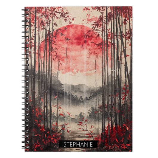 Blood Moon Sakura Tuschwaschung (1) Notizblock (Vorderseite)