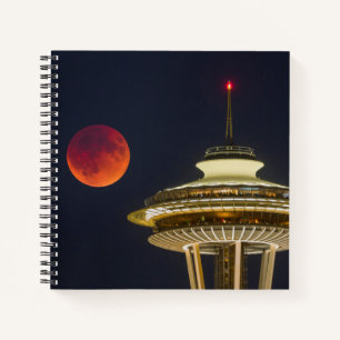 Blood Moon Seattle Space Needle Notizblock