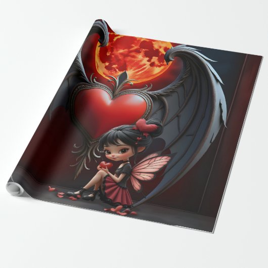Blood Moon Valentine Fairy Geschenkpapier (Ungerollt)