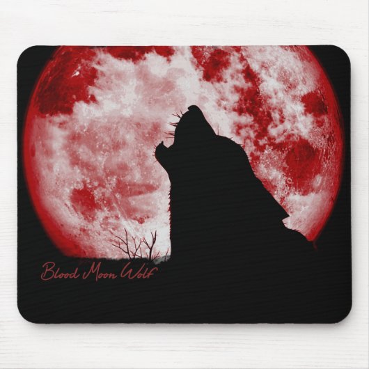 Blood Moon Wolf-Mouse Pad Mousepad (Vorne)