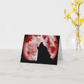 Blood Moon Wolf Note Card Karte (Gelbe Blume)