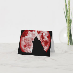 Blood Moon Wolf Note Card Karte
