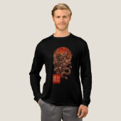 Blood Moon Yokai - Dunkle japanische Kunst Tri-Blend Shirt (Volle Vorderseite)
