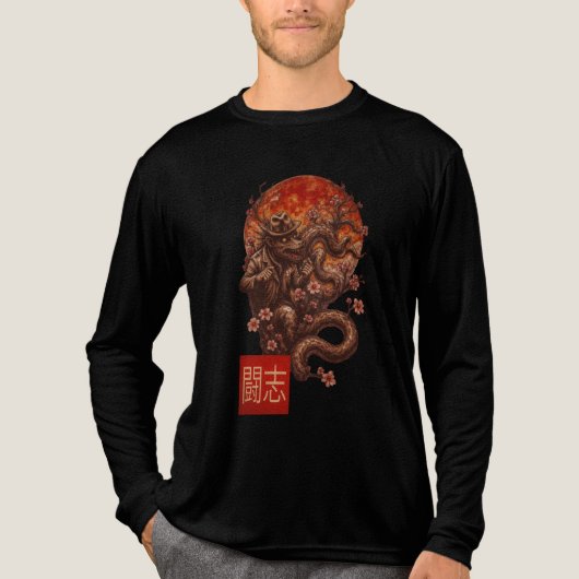 Blood Moon Yokai - Dunkle japanische Kunst Tri-Blend Shirt (Vorderseite)