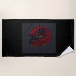 Blood Moonlit Night Beach Towel Strandtuch