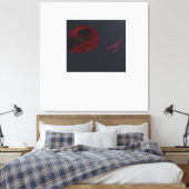 Blood Moonlit Night Stretched Canvas Print Leinwanddruck (Insitu (Schlafzimmer))