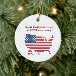 Blood of Jesus to Cover Our Country - round  Keramik Ornament