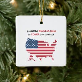 Blood of Jesus to Cover Our Country - square,  Keramikornament