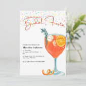 Blood Orange Cocktail Mexican Bridal Fiesta Einladung (Stehend Vorderseite)