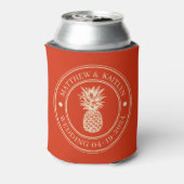 Blood Orange Pineapple Wedding Crest & Names Dosenkühler (Kanne Rückseite)