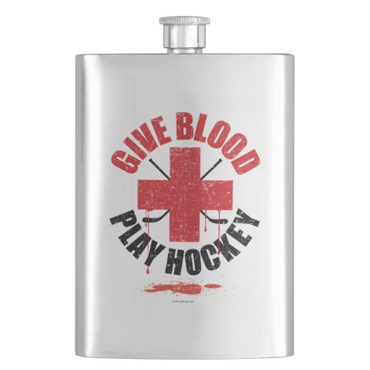 Blood Play Hockey Hip Flask Flachmann (Vorderseite)