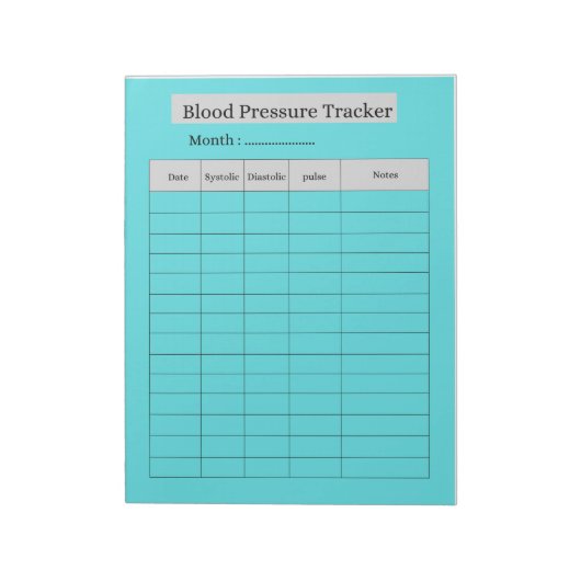 BLOOD PRESSURE TRACKER NOTIZBLOCK (Rotiert)