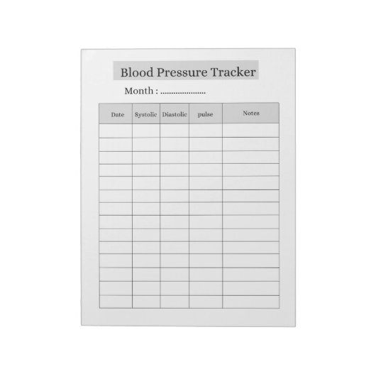 Blood Pressure Tracker Notizblock (Rotiert)
