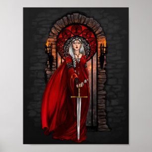 Blood Queen verzaubert Fantasy Art Print Poster