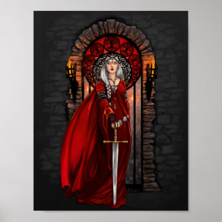 Blood Queen verzaubert Fantasy Art Print Poster