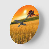 Blood-Red Sunset Runde Wanduhr (Winkel)