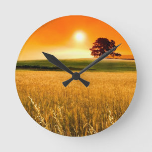 Blood-Red Sunset Runde Wanduhr