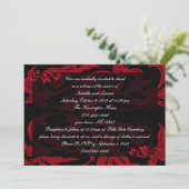 Blood Red Vampire Damask Goth Wedding Einladung (Stehend Vorderseite)