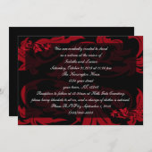 Blood Red Vampire Damask Goth Wedding Einladung (Vorne/Hinten)
