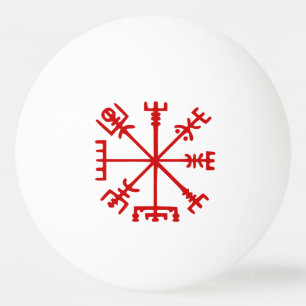Blood Red Vegvísir (Viking Compass) Ping Pong Ball Tischtennisball
