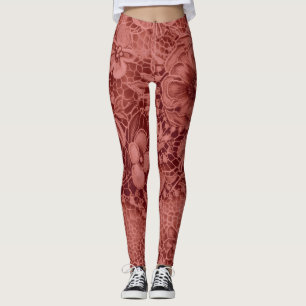 "Blood Red Vintag Lace" Leggings