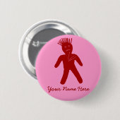 Blood Red Voodoo Doll Button (Vorne & Hinten)