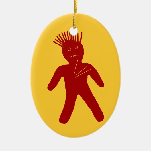 Blood Red Voodoo Doll Keramikornament (Vorne)