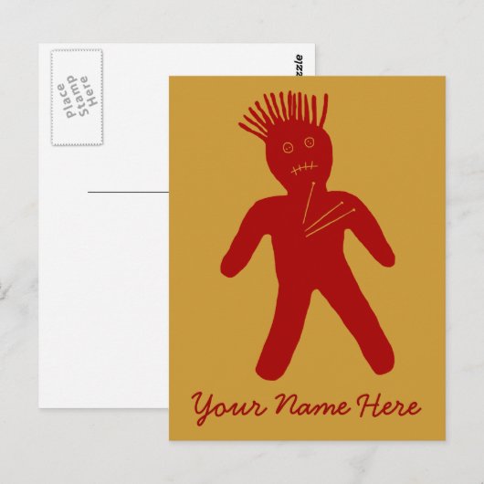 Blood Red Voodoo Doll Postkarte (Vorne/Hinten)