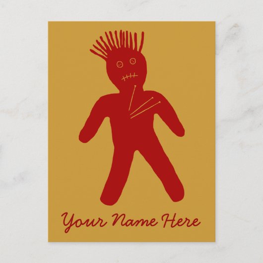Blood Red Voodoo Doll Postkarte (Vorderseite)
