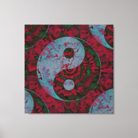 Blood Red Yin Yang Symbol Art Leinwanddruck (Vorderseite)