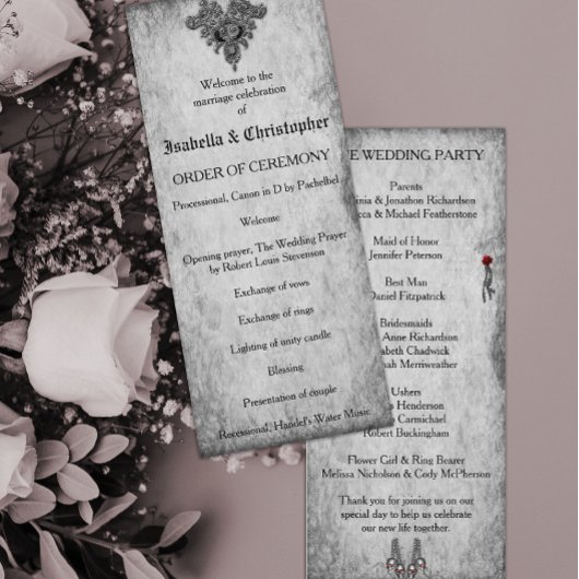 Blood Roses Gothic Hochzeit Programm