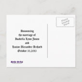 Blood Scroll Vampire Goth Wedding Ankündigungspostkarte (Rückseite)