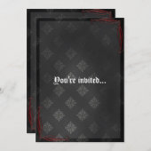 Blood Scroll Vampire Goth Wedding Einladung (Vorne/Hinten)