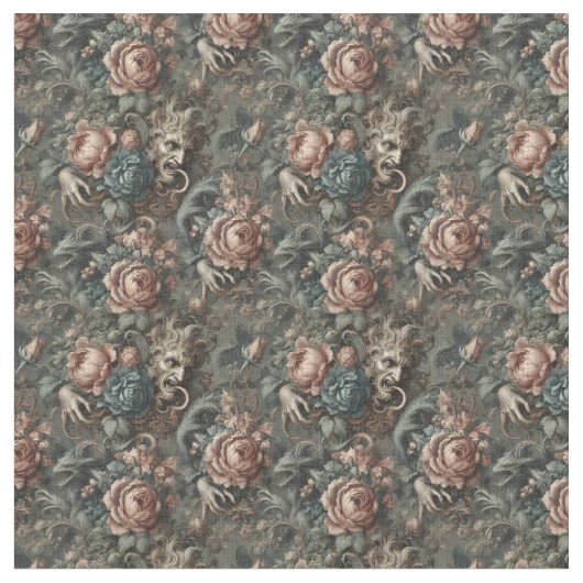 Blood Shadows Ritual - Gothic Dense Tile Stoff (Nahaufnahme)