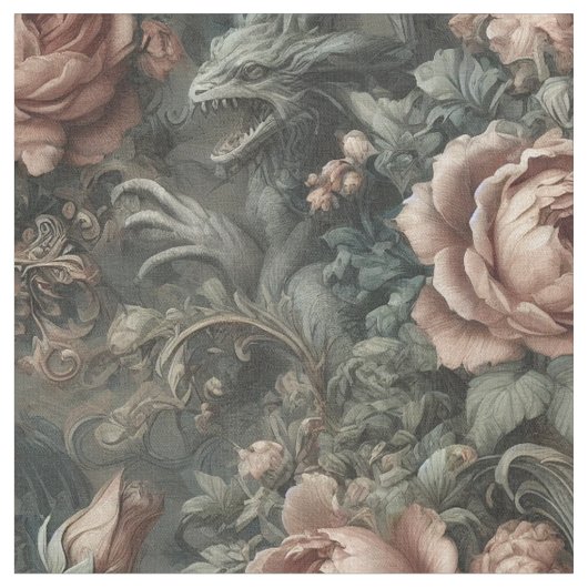 Blood Shadows Ritual - Gothic Statement Tile Stoff (Nahaufnahme)