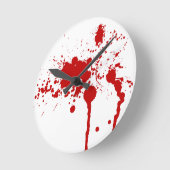 Blood Splatter Gunshot Wound Bleeding Bloody Runde Wanduhr (Winkel)