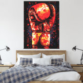 Blood-Splattered Red Boxing Gloves Dramatic Art Leinwanddruck (Insitu (Schlafzimmer))