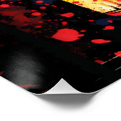 Blood-Splattered Red Boxing Gloves Dramatic Art Poster (Ecke)