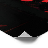 Blood-Splattered Red Boxing Gloves Dramatic Art Poster (Ecke)