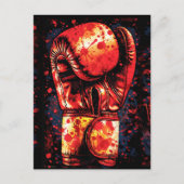 Blood-Splattered Red Boxing Gloves Dramatic Art Postkarte (Vorderseite)