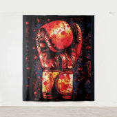 Blood-Splattered Red Boxing Gloves Dramatic Art Wandteppich (Vorderseite)