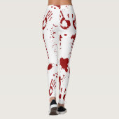 Blood Spritzer Bloody Handprints Halloween Leggings (Rückseite)