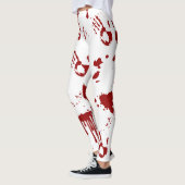 Blood Spritzer Bloody Handprints Halloween Leggings (Links)