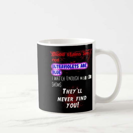 Blood Stains Are Red Ultraviolets Blue Theyll Neve Kaffeetasse (Rechts)