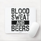 Blood Sweat And Beers - Fitness Gym Motivational S Mousepad (Mit Mouse)