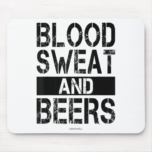 Blood Sweat And Beers - Fitness Gym Motivational S Mousepad (Vorne)